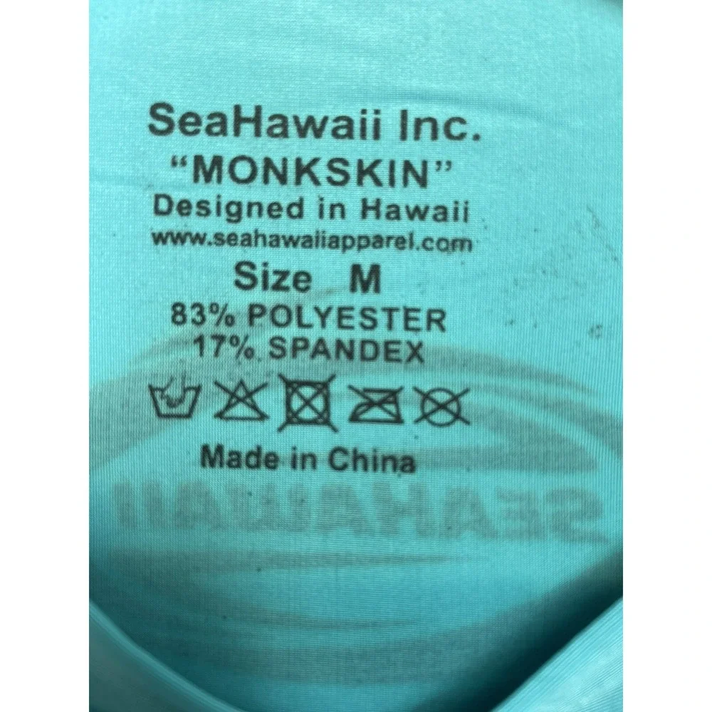 Sea Hawaii Monkskin Sz Medium Teal‎ Pullover Shirt Beach Surfing (J36) NW/OTs